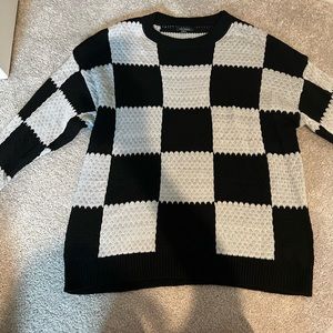 Black and White checkered sweater